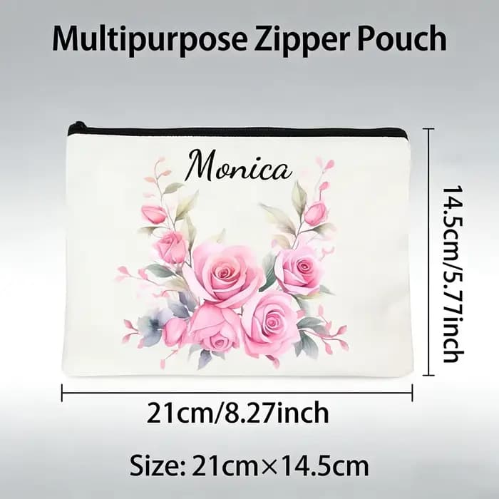 Pochette à maquillage personnalisée avec nom - Tendresse exclusive cachée dans chaque détail. Sac de