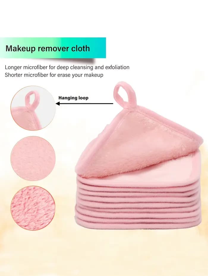 Chiffons de visage en microfibre réutilisables, démaquillant, serviettes de maquillage, tampons de n