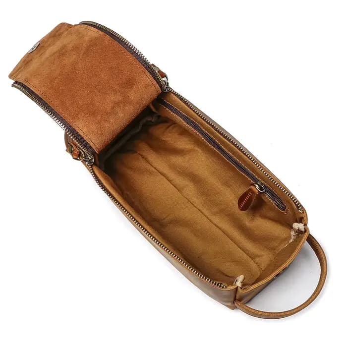 Nesitu Crazy Horse – trousse de maquillage de voyage en cuir véritable pour hommes, étuis à cosmétiq