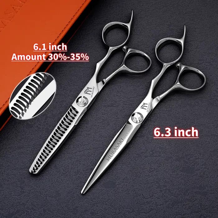 MURASAKI Ensemble de ciseaux de barbier CNC de qualité supérieure, accessoires de barbier en acier j