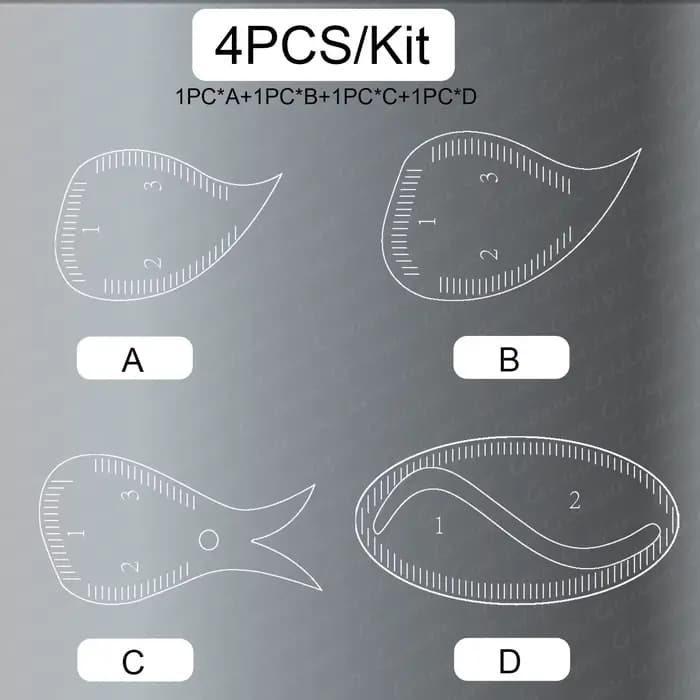 Kit d'outils de cartographie des sourcils en forme de larme, 1 Minute, règle de mise en forme des so