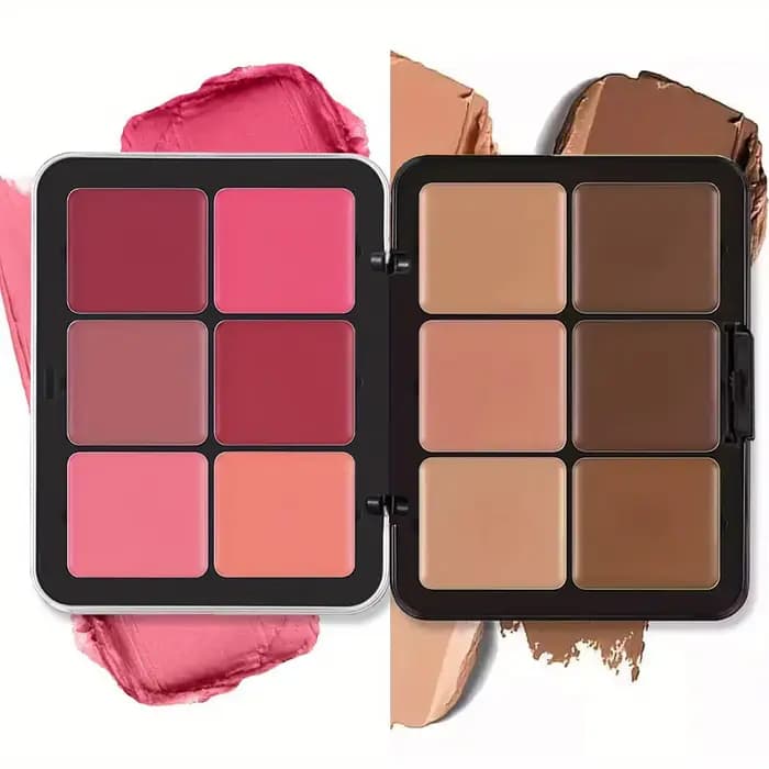 Palette de maquillage tout-en-un pour femmes, 12 couleurs, correcteur en étain métallique et crème B
