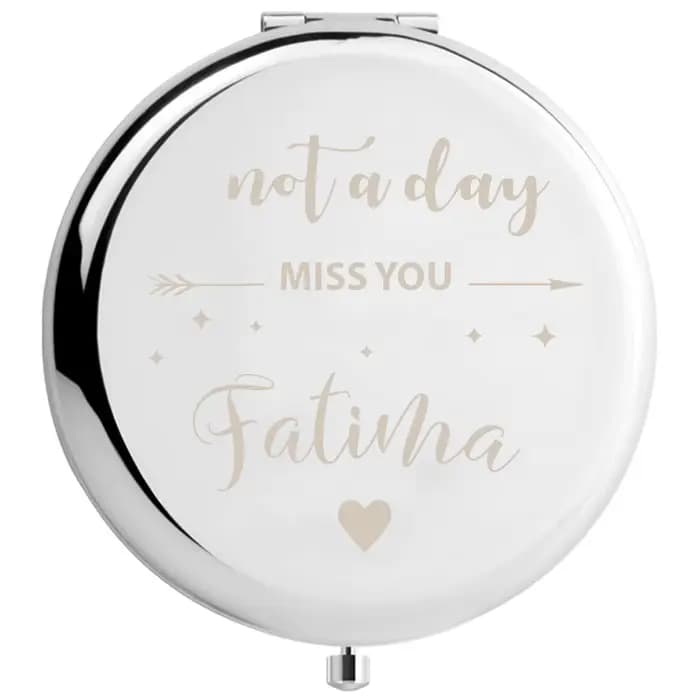 1PC Miroir argenté personnalisé avec gravure de nom, cadeau pour invités de mariage