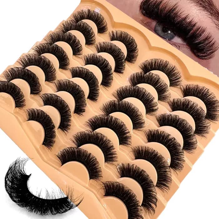 HBZGTLAD nouveau 14 paires Faux cils en vison moelleux Faux cils Volume épais dramatique oeil de cha