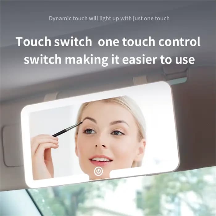 Miroir de maquillage universel pour pare-soleil de voiture avec lumière LED, miroir de vanité HD rec