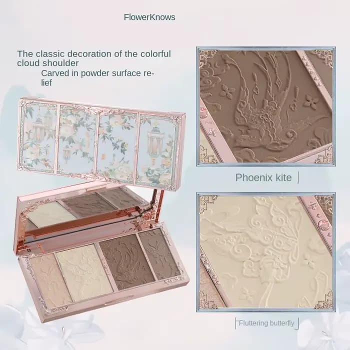 Fleur connaît le maquillage papillon nuage collier Collection en relief surbrillance et Contour Pale
