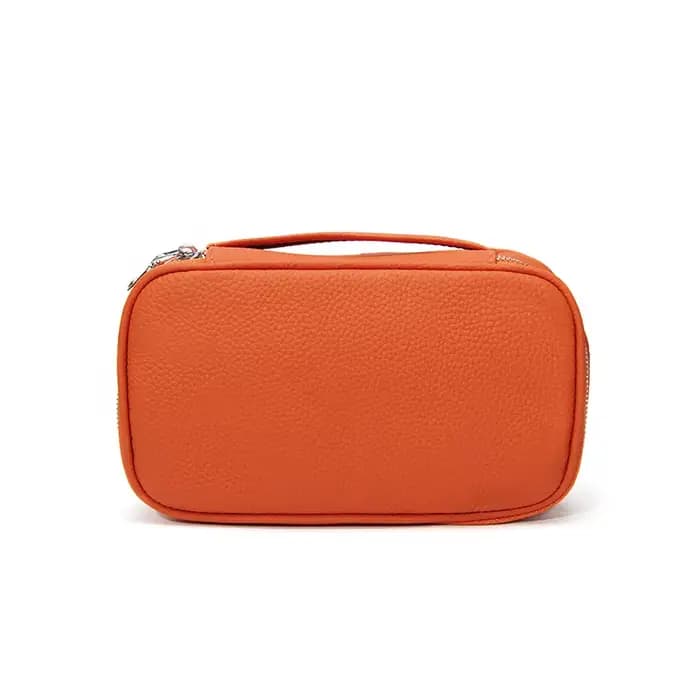 Trousse de maquillage pour fille, trousse à cosmétiques portable en cuir, pochette à maquillage avec