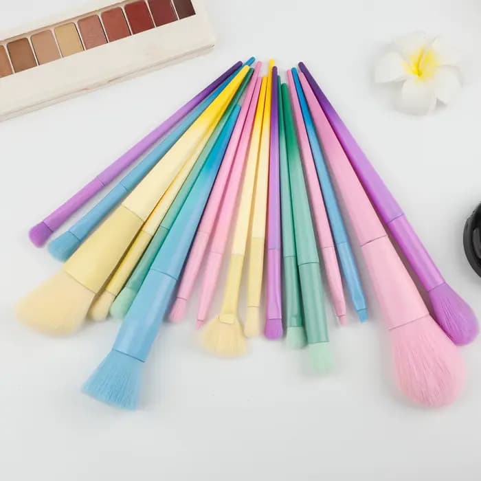 17 pinceaux de maquillage multicolores pinceaux de couleur ensemble de pinceaux de maquillage outils