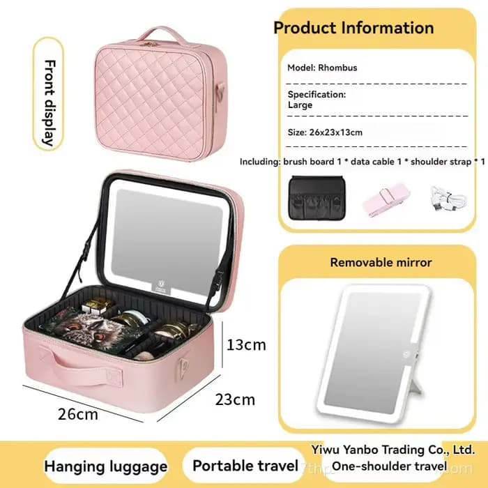 Trousse de Maquillage LED Portable Haut de Gamme : Organisateur de Maquillage Grande Capacité et Boî