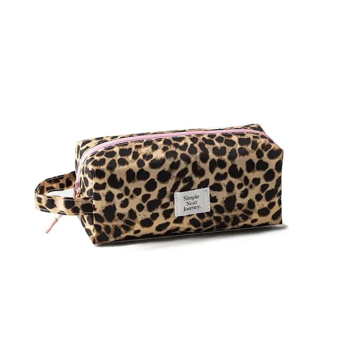 Sacs à cosmétiques léopard, trousse de toilette de voyage de grande capacité, trousse de maquillage,