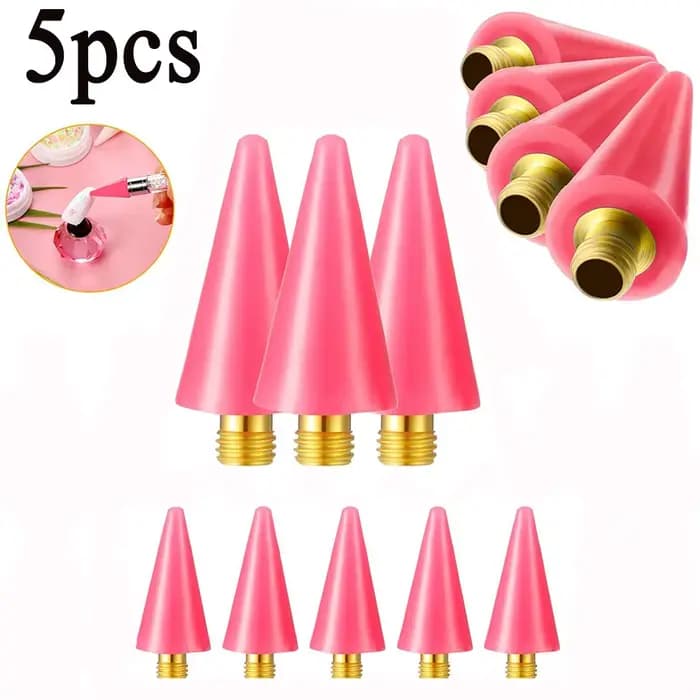 PINCEF-Stylo de pointage pour ongles, tête d'avertissement de résubdivision, biscuits rose et blanc,