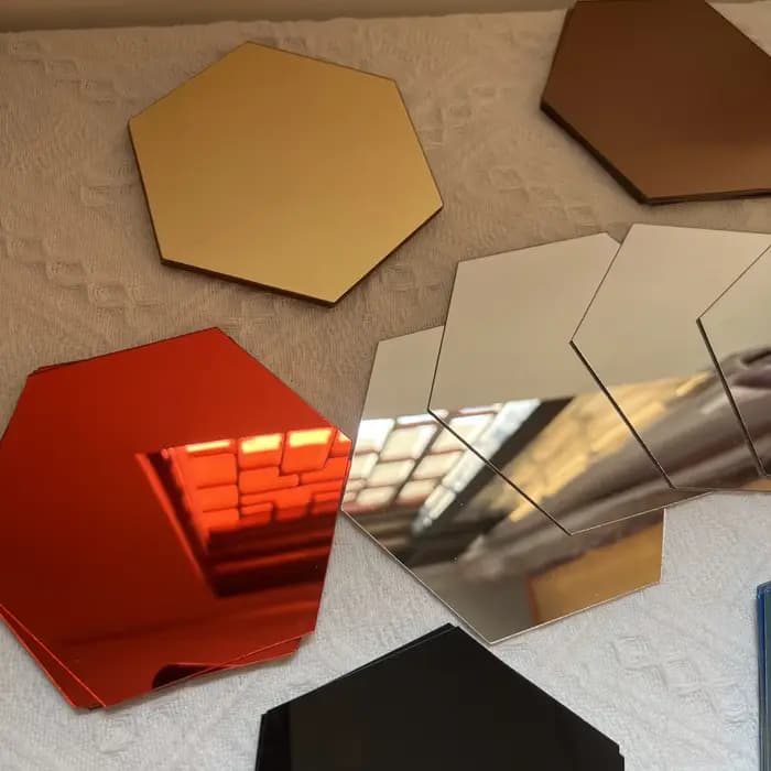 Autocollant mural miroir hexagonal en acrylique 3D