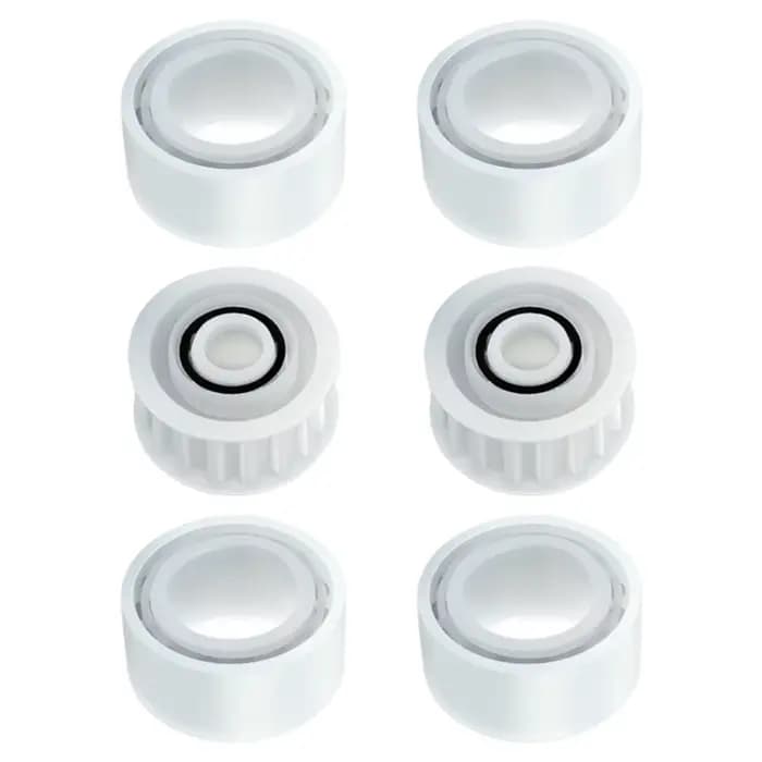 Kit de remplacement essentiel pour les robots nettoyeurs de piscine Dolphin, comprenant l'impeller 9995266, la courroie R1 9985006, la roue R2 6101611, ainsi que les pièces R4 et R6.
