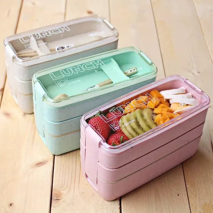 Boîte à bento portable pour adultes et enfants, boîte à lunch à 3 couches, britware de stockage des aliments, accessoires de cuisine pour la maison en plein air