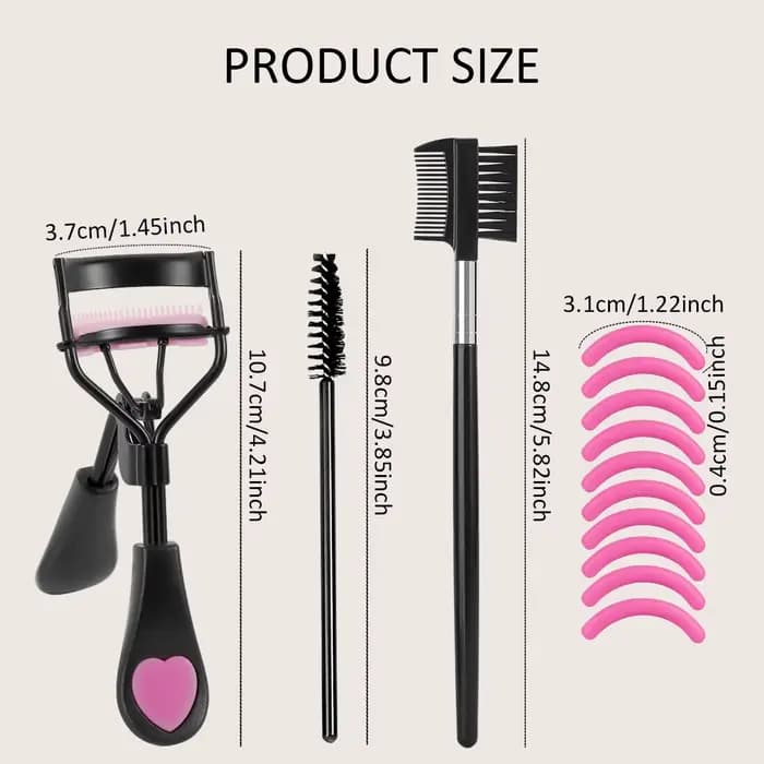 Recourbe-cils portable avec 10 coussinets en silicone