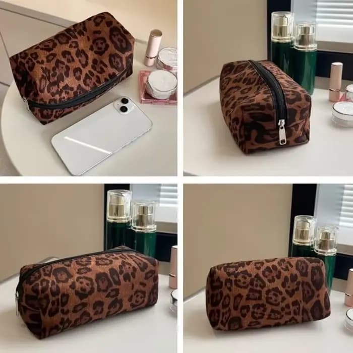 Sac de maquillage léopard