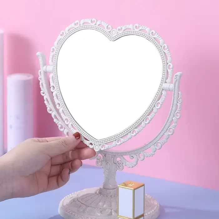 Miroir de maquillage de bureau européen rétro double face