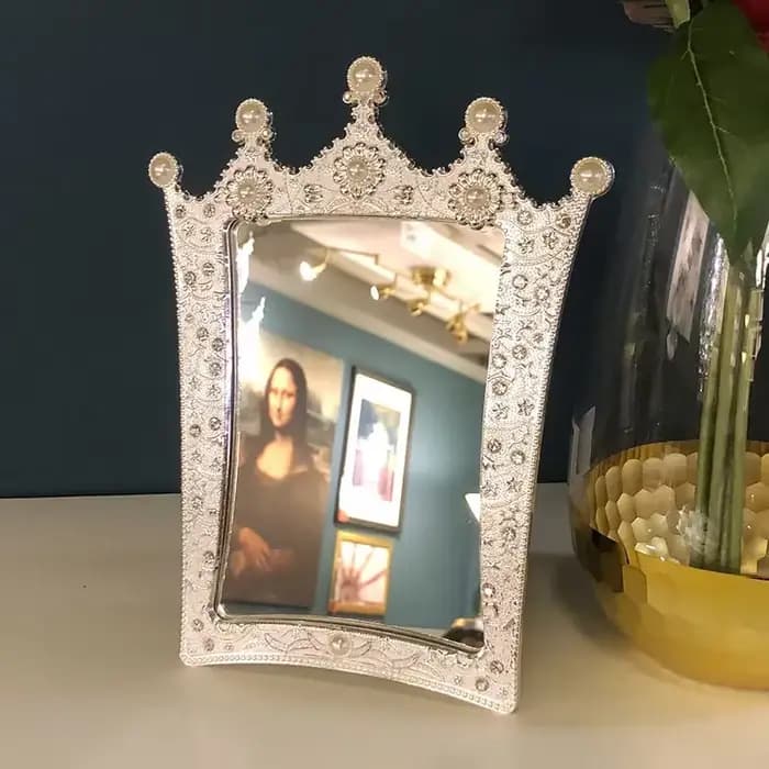 Miroir de maquillage princesse rétro européen simple face