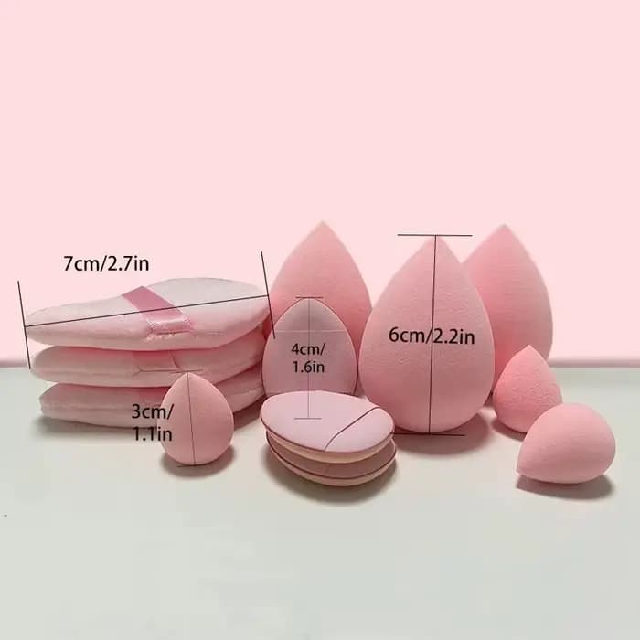 12 pièces maquillage éponge mélangeur beauté oeuf doux cosmétique bouffée fond de teint éponges poudre