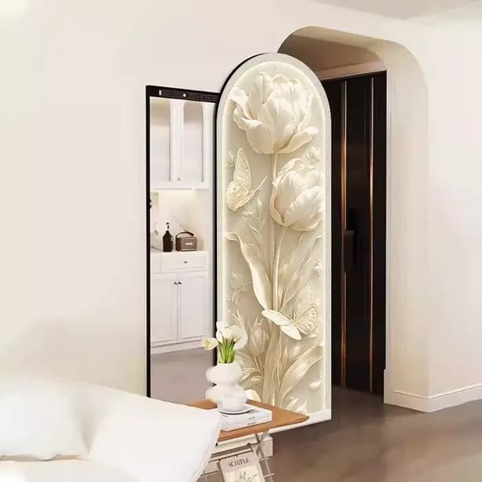 Blanc créatif miroir organisateur couverture maquillage affichage