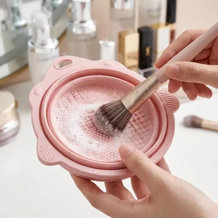 Kit de nettoyage de pinceaux de maquillage : bol