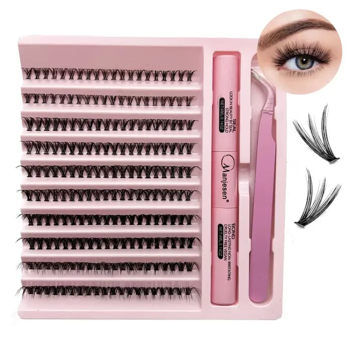Kit d'extension de cils, bricolage, 200 pièces, grappes de liaison et de joint de cils, outils de maquillage pour coller les cils, accessoires de colle