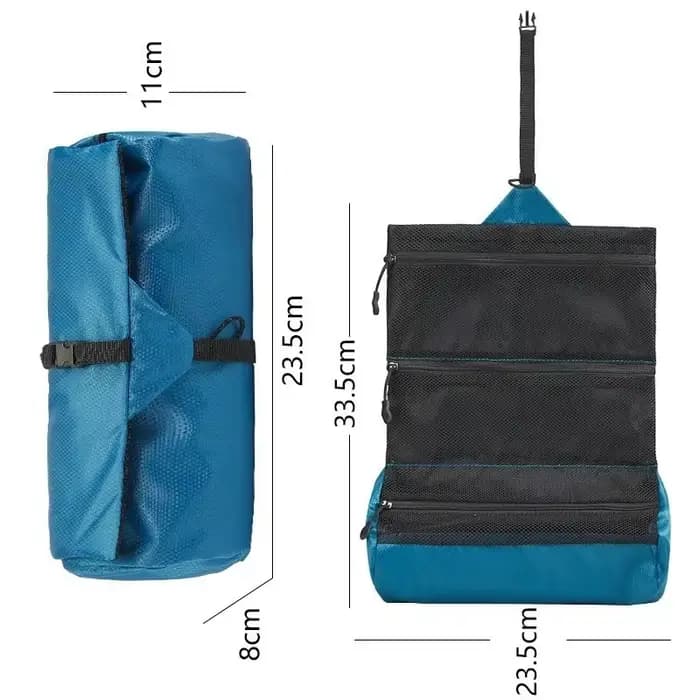 Organisateur de toilette pliable de qualité supérieure : sac de lavage portable étanche pour le camping