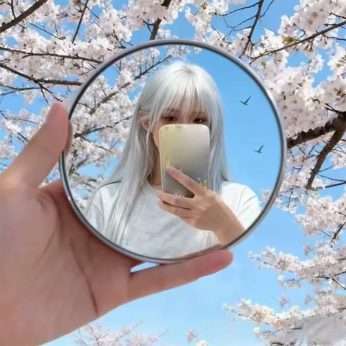 Mini miroir rond réfléchissant pour photos de voyage