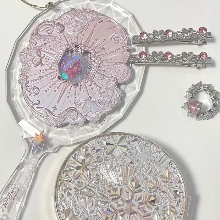 Flower Knows Shell's Jewel Collection Miroir Cosmétique portatif Outils de maquillage compacts