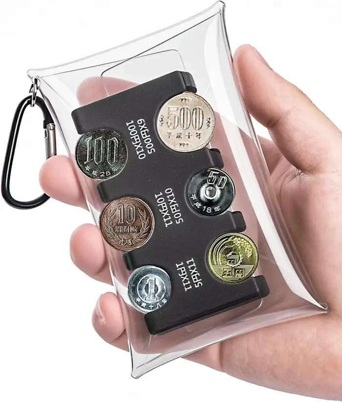 Porte-monnaie japonais Yen, étui rigide, organisateur et rangement pour pièces de monnaie rectangulaires, organisateur et distributeur de pièces de monnaie JPY