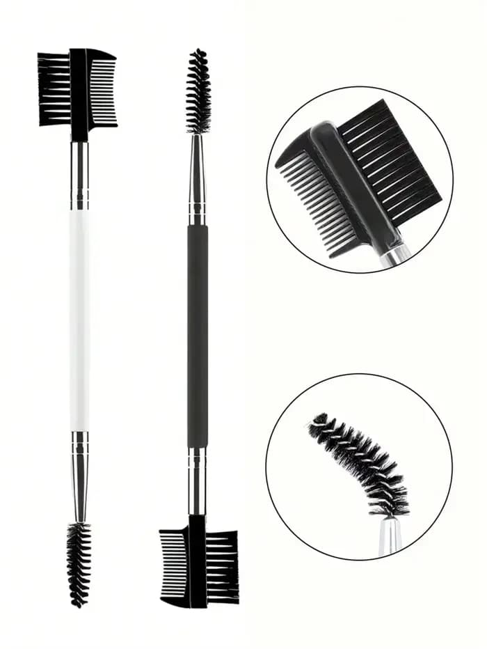 1/2/5 pièces 3 têtes sourcils cils Shaper Double tête brosse maquillage outil de toilettage cosmétique avec 3 brosses à bobine différentes