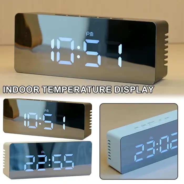 Horloge numérique à LED avec miroir électronique
