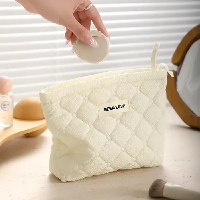 Trousse de Maquillage Matelassurera en Coton pour Femme