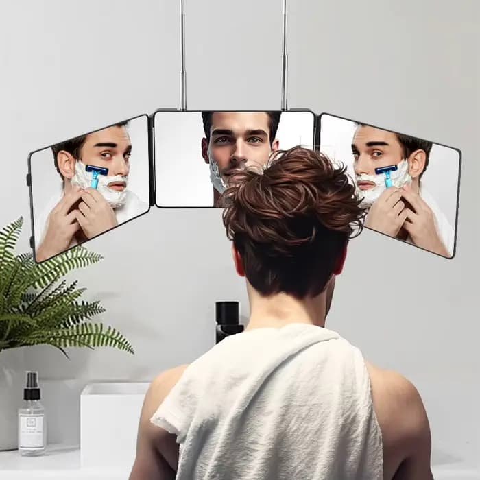 Miroir de coupe de cheveux à 3 voies