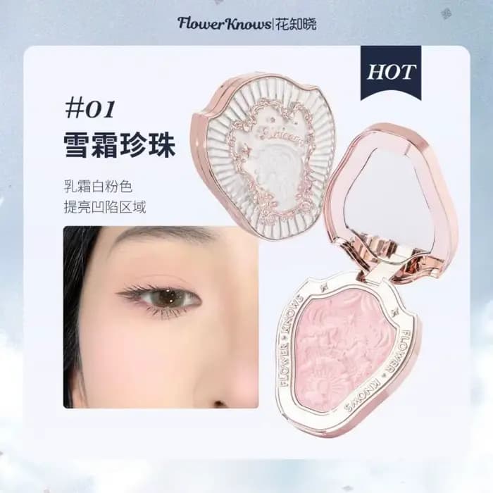 Palette de blush et de contour Flower Knows Unicorn Strawberry Rococo Embossed
