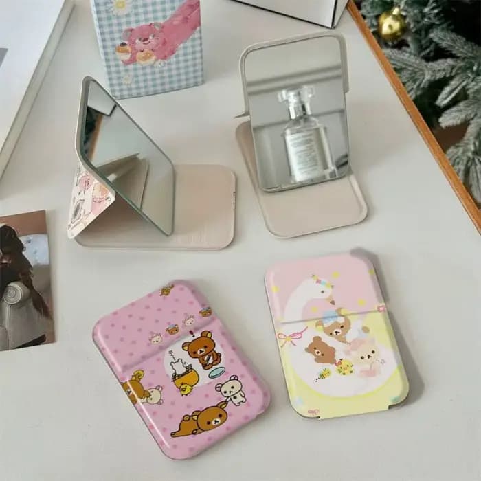 Miroir de bureau portable pliable Rilakkuma Korilakkuma Kawaii