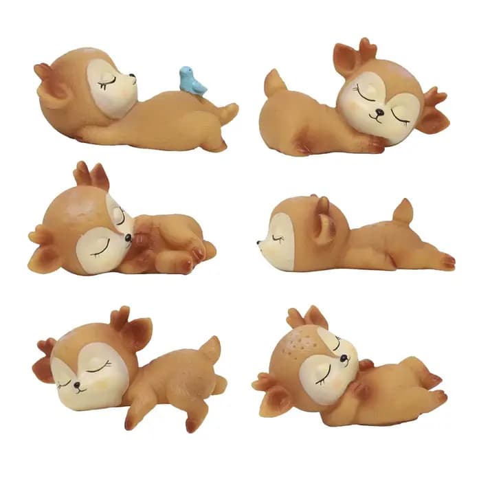 Figurine de cerf d'Auckland en résine, décoration de gâteau, ornement de bureau, cadeaux d'anniversaire, jouets de fête