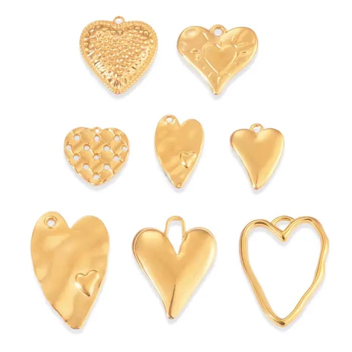 5 pendentifs cœur en acier inoxydable, fournitures de fabrication de boucles d'oreilles, connecteurs pour bijoux DIY et artisanat