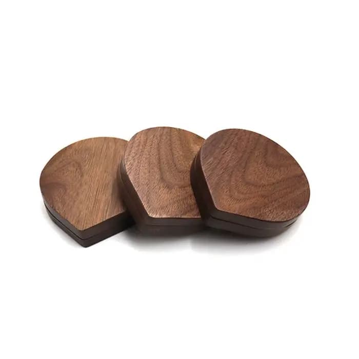 Mini Black Walnut Wood Makeup Mirror Rotatable Foldable Rotating Cosmetic