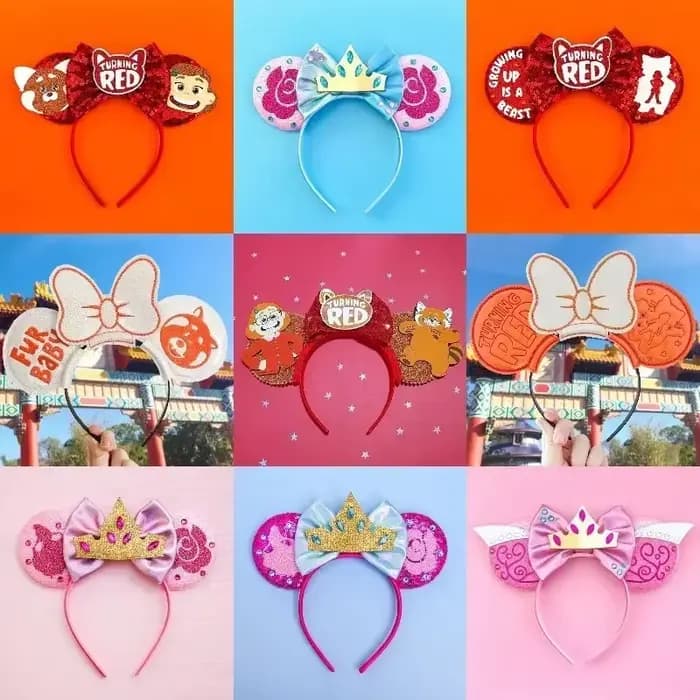 Accessoires de cheveux Disney raiponce pour filles, bandeaux caméléon oreilles de tournesol pour femmes, bandeaux emmêlés pour enfants, couvre-chef à nœud à paillettes