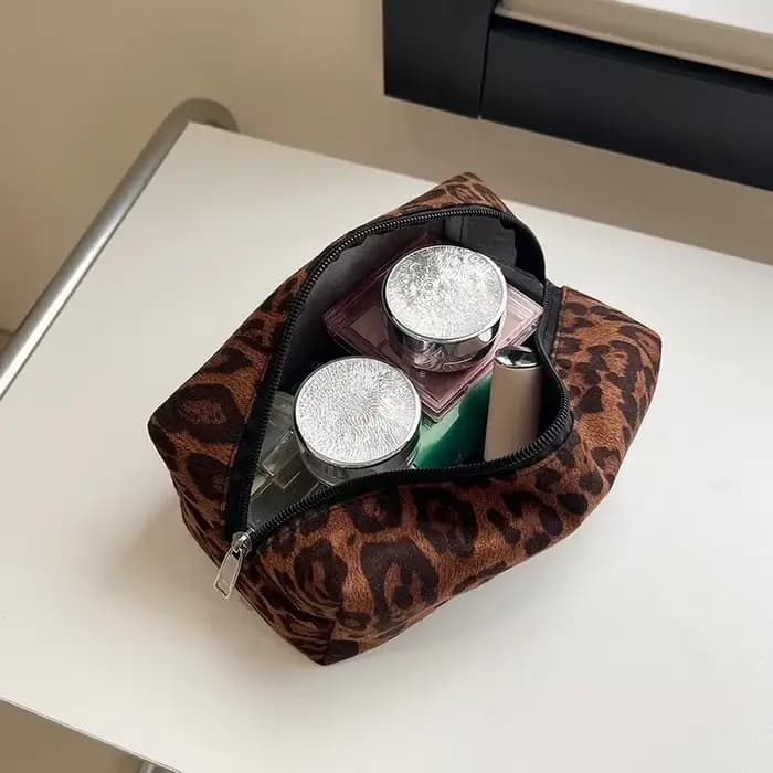 Sac de maquillage léopard