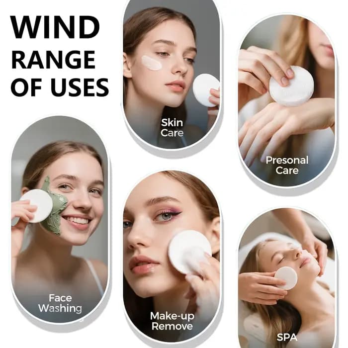 30 éponges faciales rondes compressées pour un nettoyage