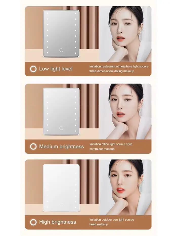 Miroir de maquillage avec 16 led