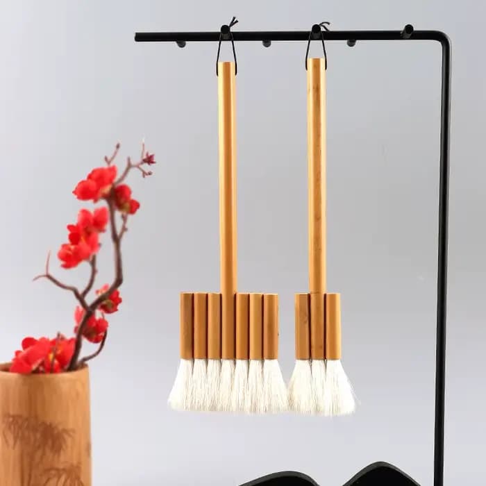 Pinceau simple en bambou avec poils de laine