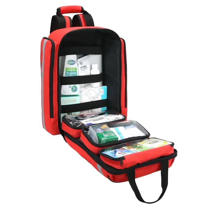 Kits de premiers secours pliables d'urgence, grande capacité, sacs à dos de rangement triés, kits de survie pour le camping en plein air, kits médicaux