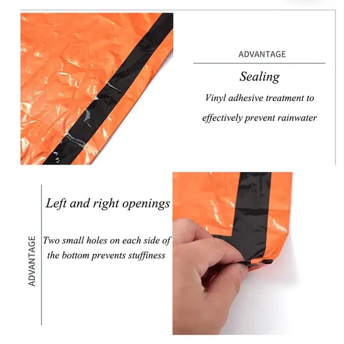 Sac de couchage de survie d'urgence Portable et étanche, équipement de Camping Edc en plein air, sac thermique, Kit de premiers secours, couverture en Mylar