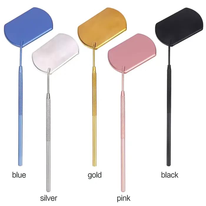 Miroir de greffage de cils grossissant beauté longue poignée pour vérifier l'extension de faux