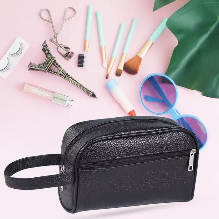 Trousse de toilette de voyage en cuir PU pour hommes et femmes