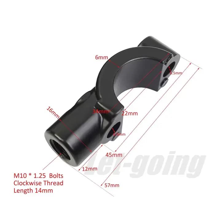 Support universel de miroir à levier de 7/8 pouces, 22mm, frein/embrayage, maître-cylindre, Support de serrage, siège de fixation, boulons M10, Support de Base