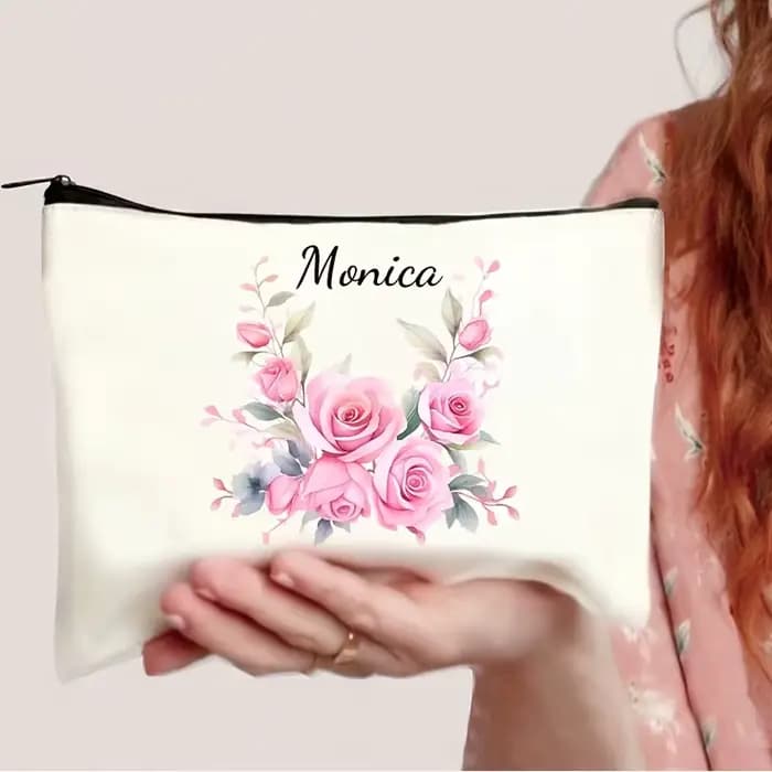 Pochette à maquillage personnalisée avec nom - Tendresse exclusive cachée dans chaque détail. Sac